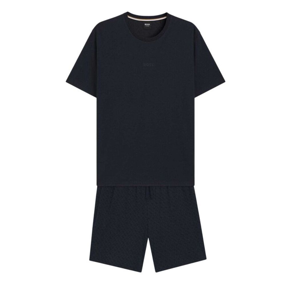 Boss Mens Relaxed Fit Short Pyjama Set / Dark Blue